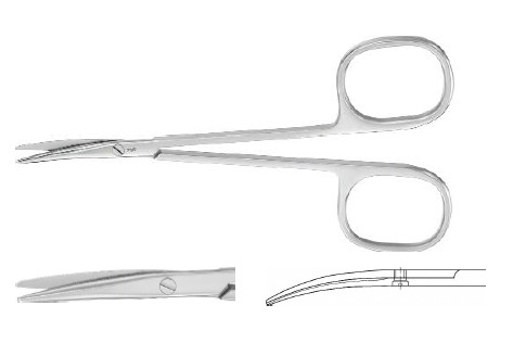 СТРАБІСМУС НОЖИЦІ З КВАДР. РУЧК. Т/Т ВИГНУТІ 115MM